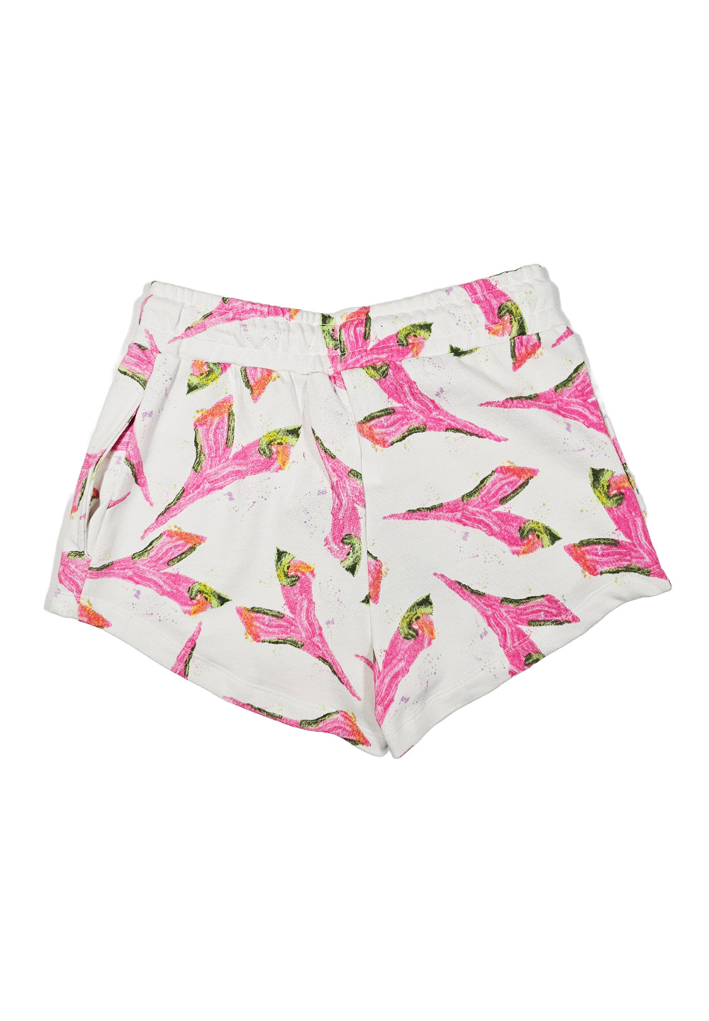 Short felpa bianco-rosa per bambina - Primamoda kids