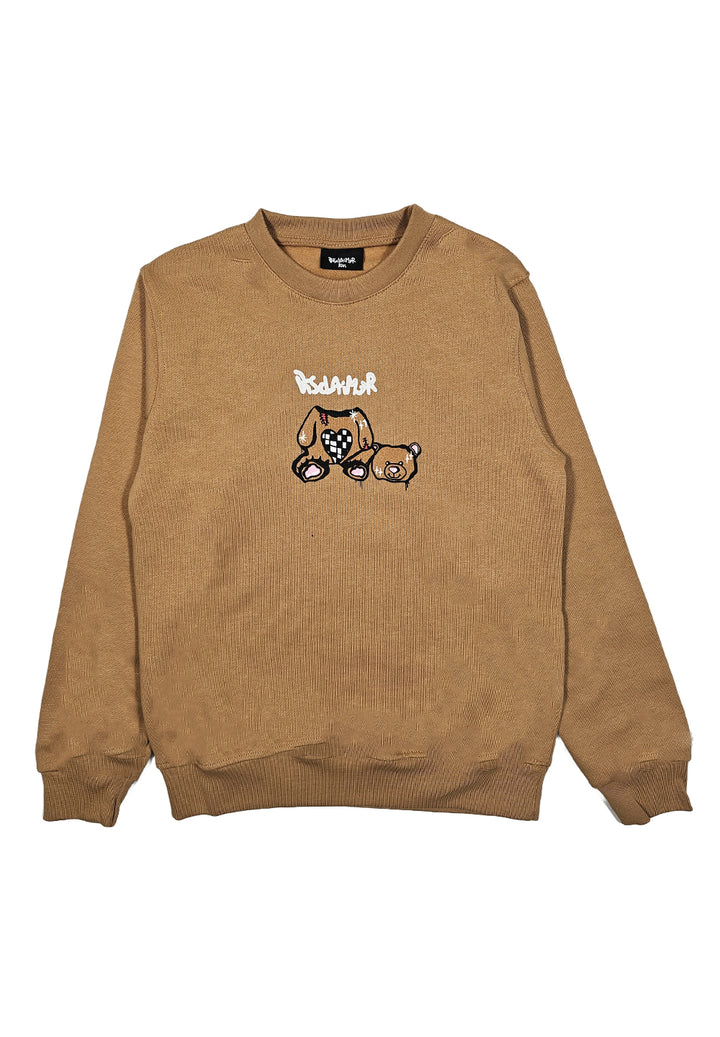 Sweat-shirt ras du cou marron pour enfant