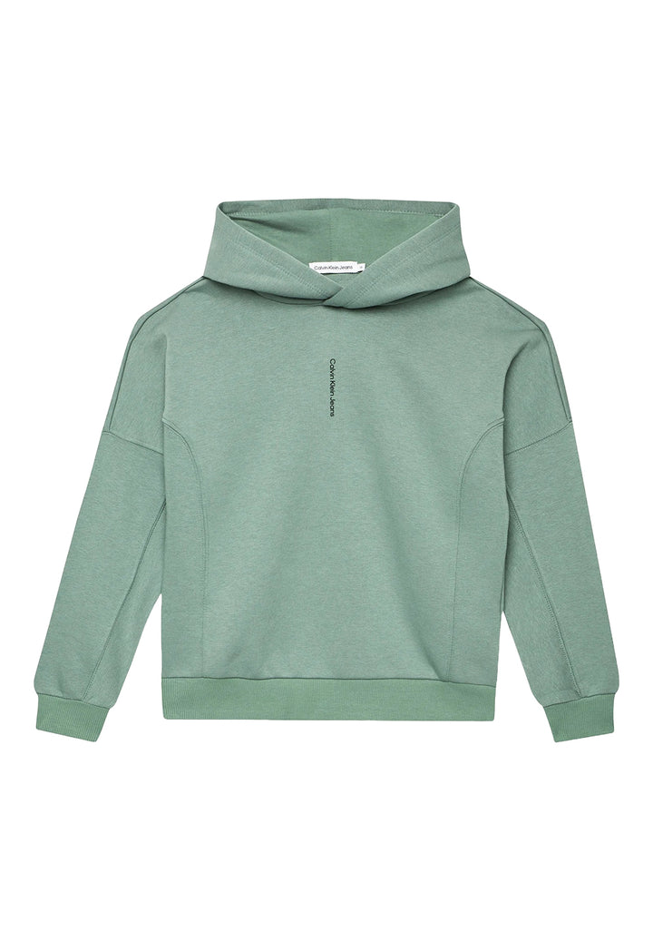 Felpa cappuccio verde per bambino
