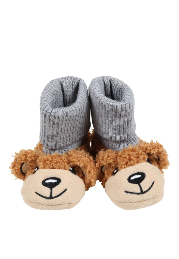 Brown hat and slippers set for newborns