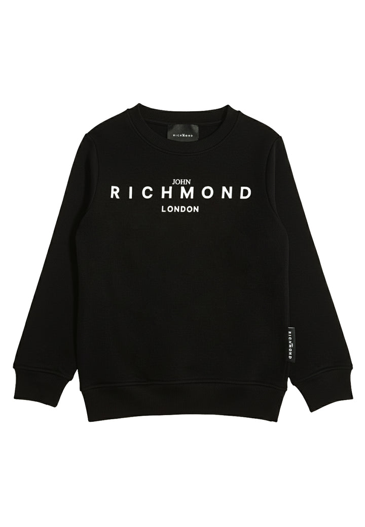 Felpa girocollo nera per bambino