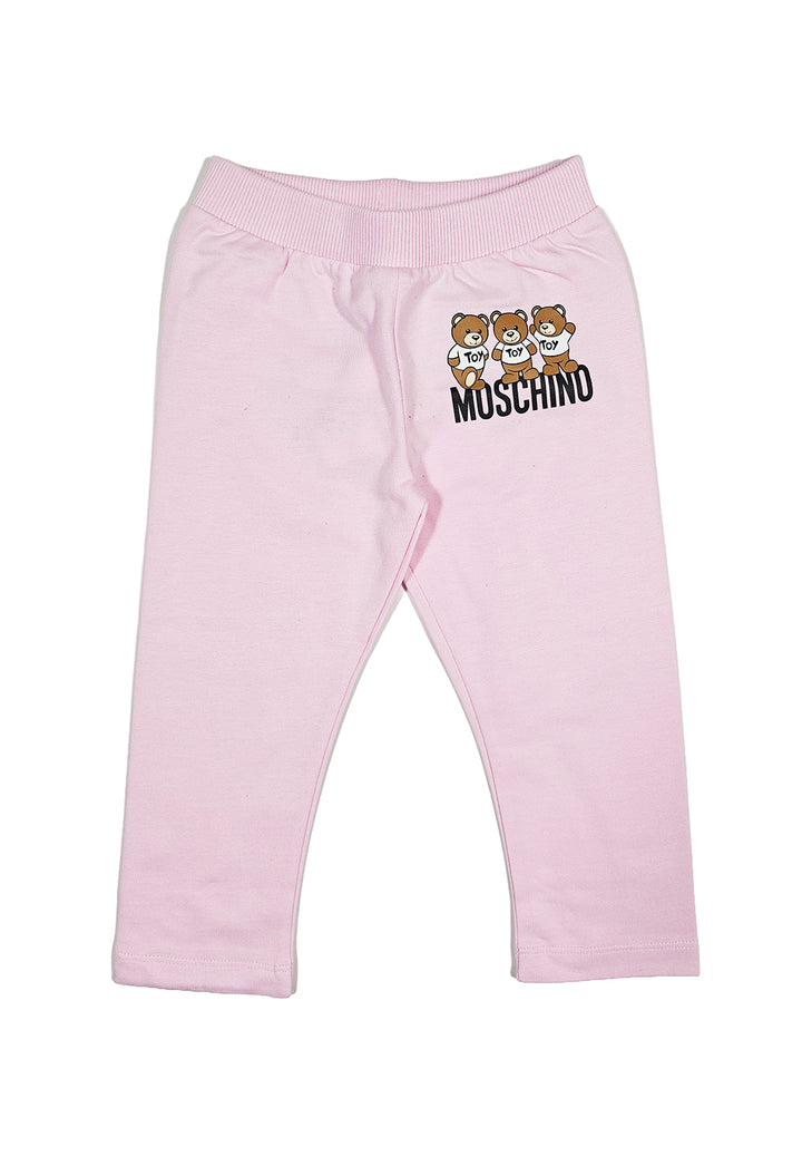 Pink fleece trousers for baby girl