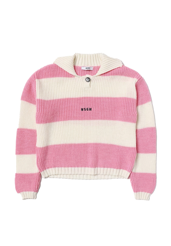 Cream-pink sweater for girls
