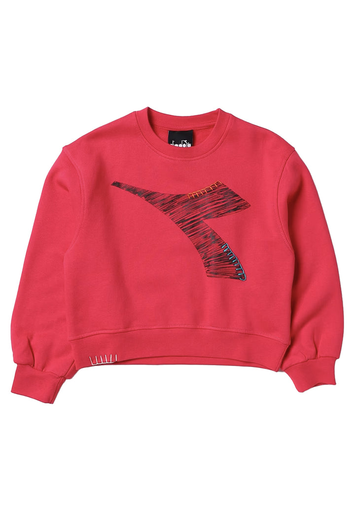 Fuchsia crewneck sweatshirt for girls