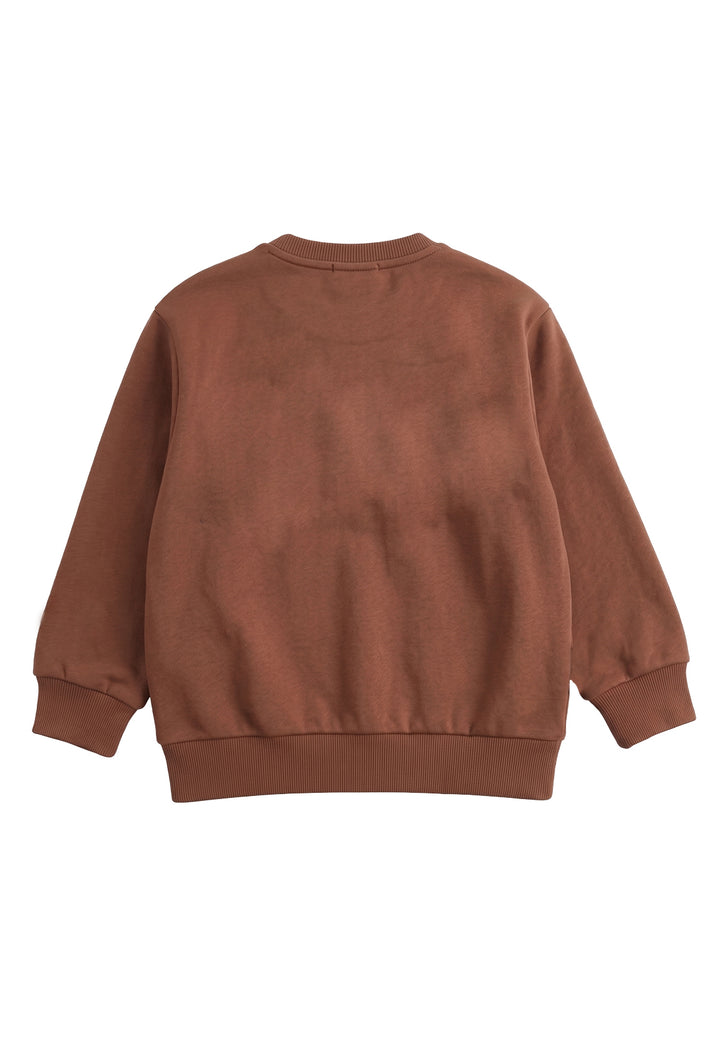 Felpa girocollo marrone unisex