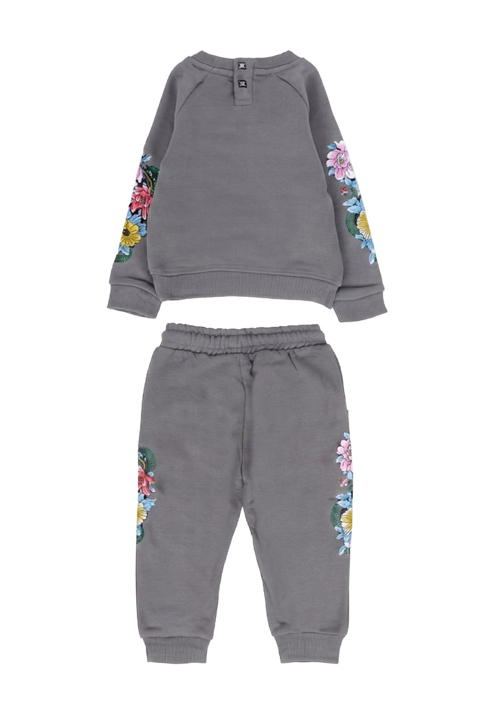 Completo felpa grigio per neonata