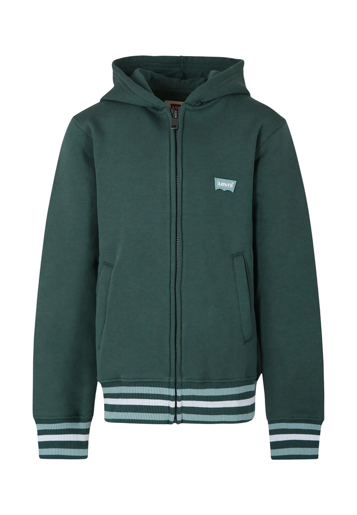 Felpa zip verde per bambino