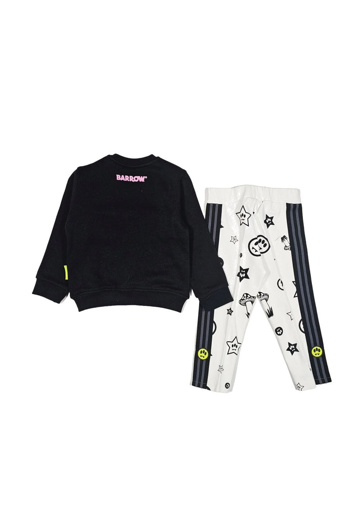 Schwarz-weißes Sweatshirt-Set für Mädchen