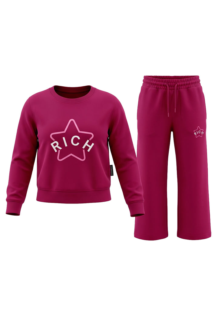 Completo felpa fuxia per bambina