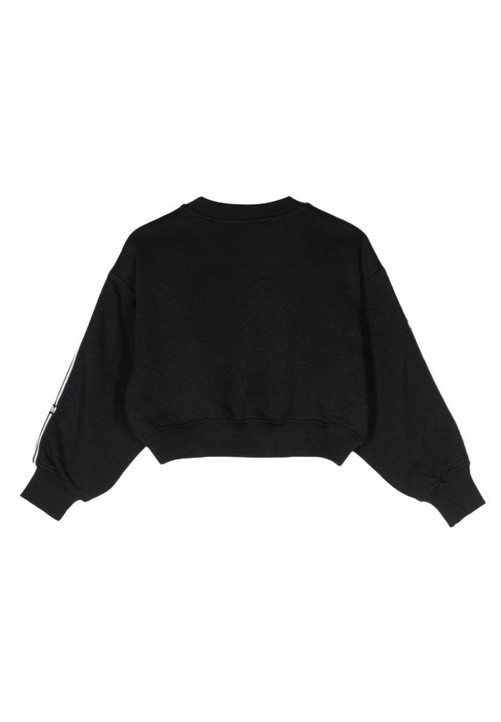 Felpa cropped nera per bambina