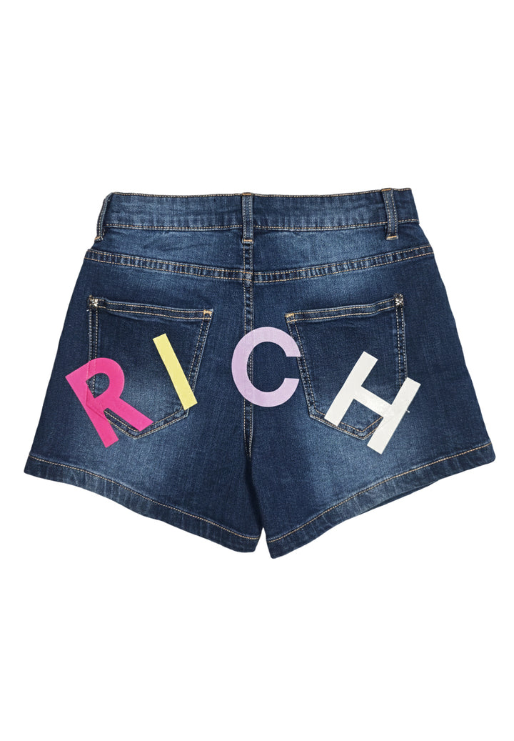 Short en jean bleu pour fille