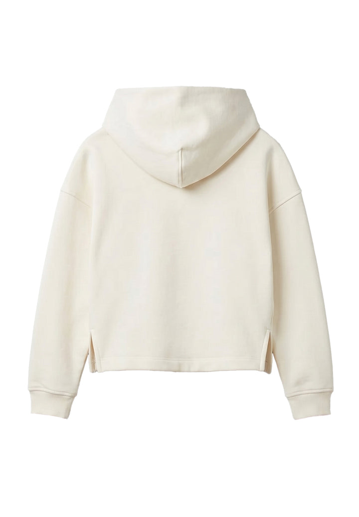 Felpa cappuccio crema per bambina