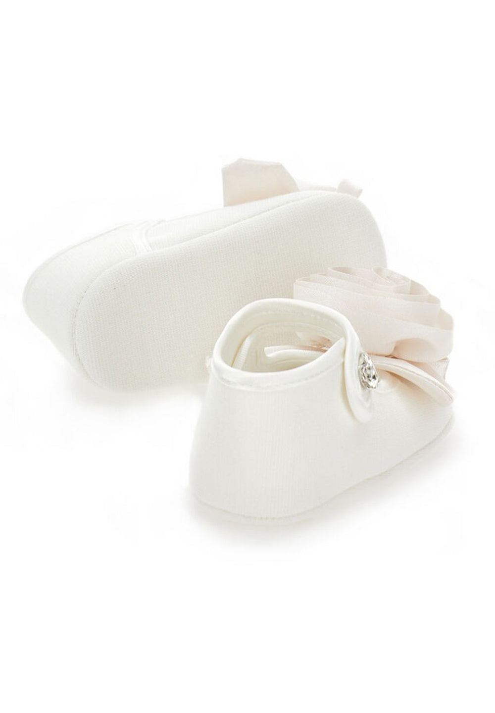 Cremefarbene Ballerinas für Neugeborene