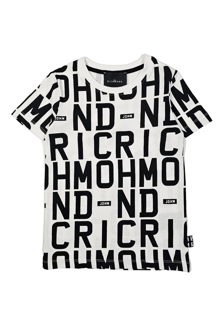 T-shirt bianco-nera per bambino