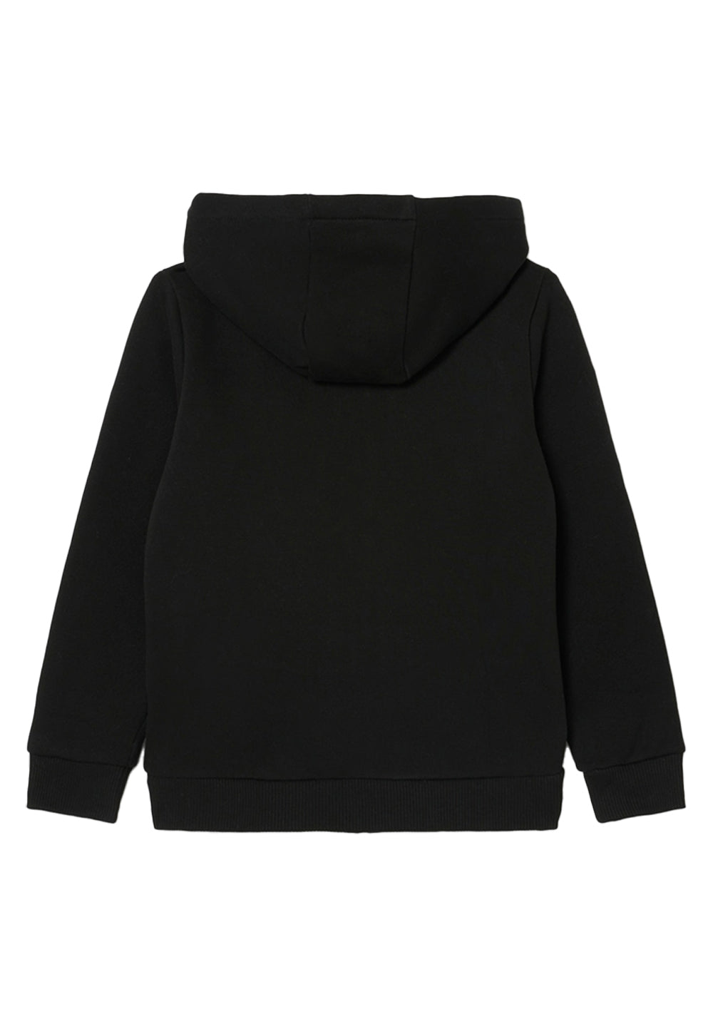 Felpa zip con cappuccio nera per bambino