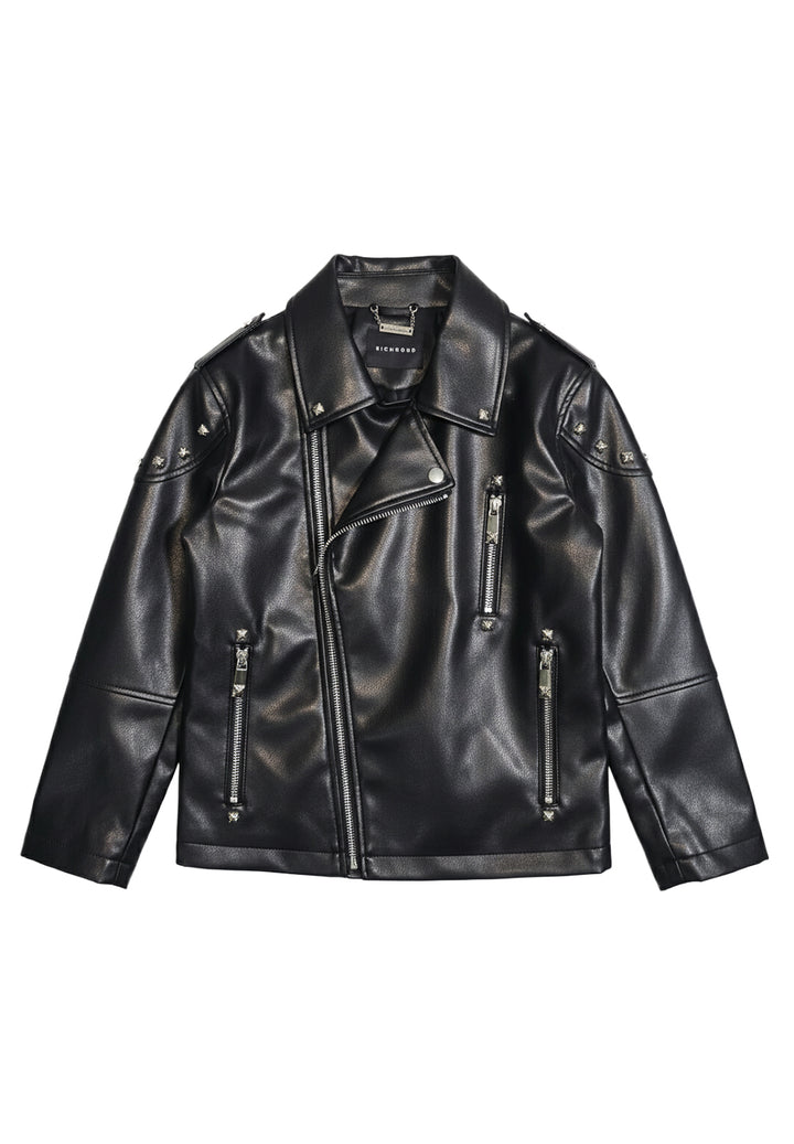 Giubbino ecopelle nero per bambino