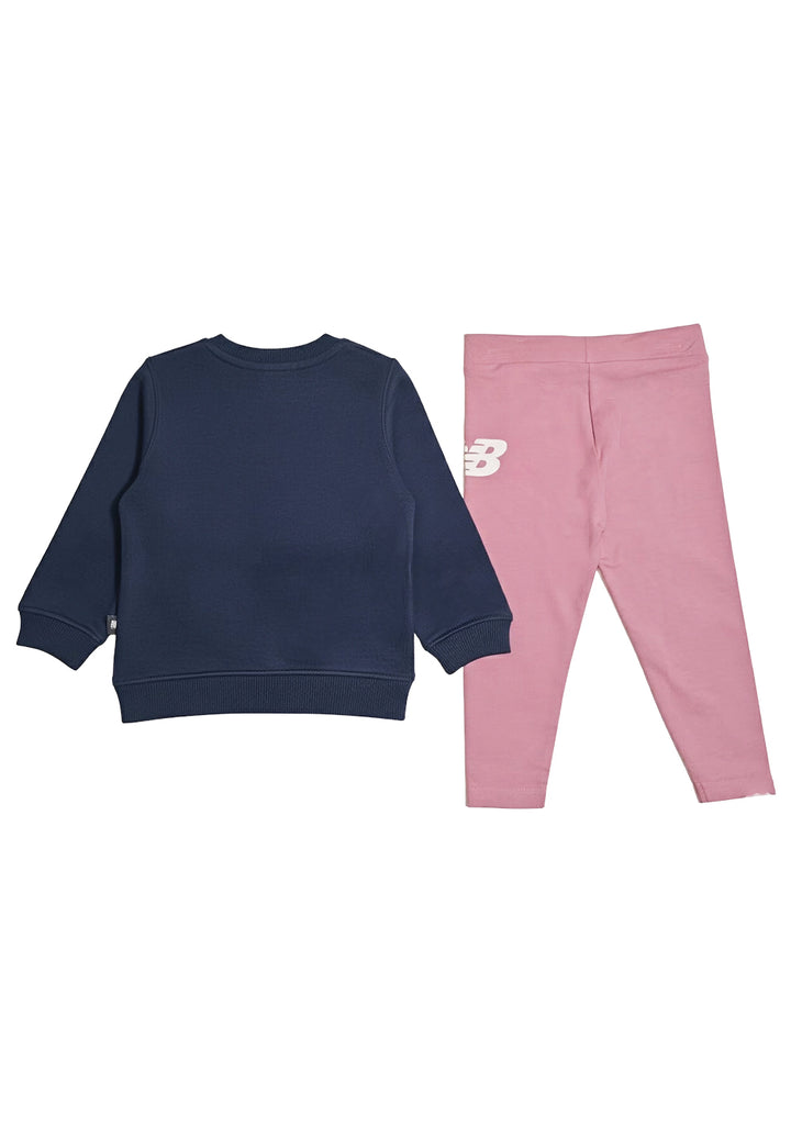 Completo felpa blu-rosa per neonata