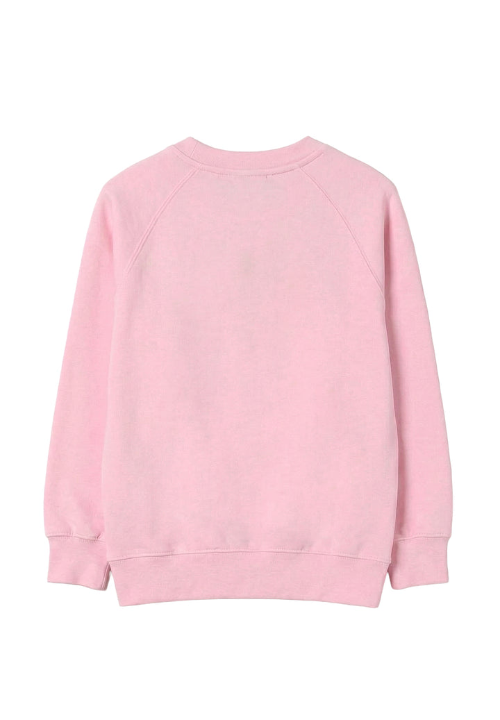 Felpa girocollo rosa per bambina