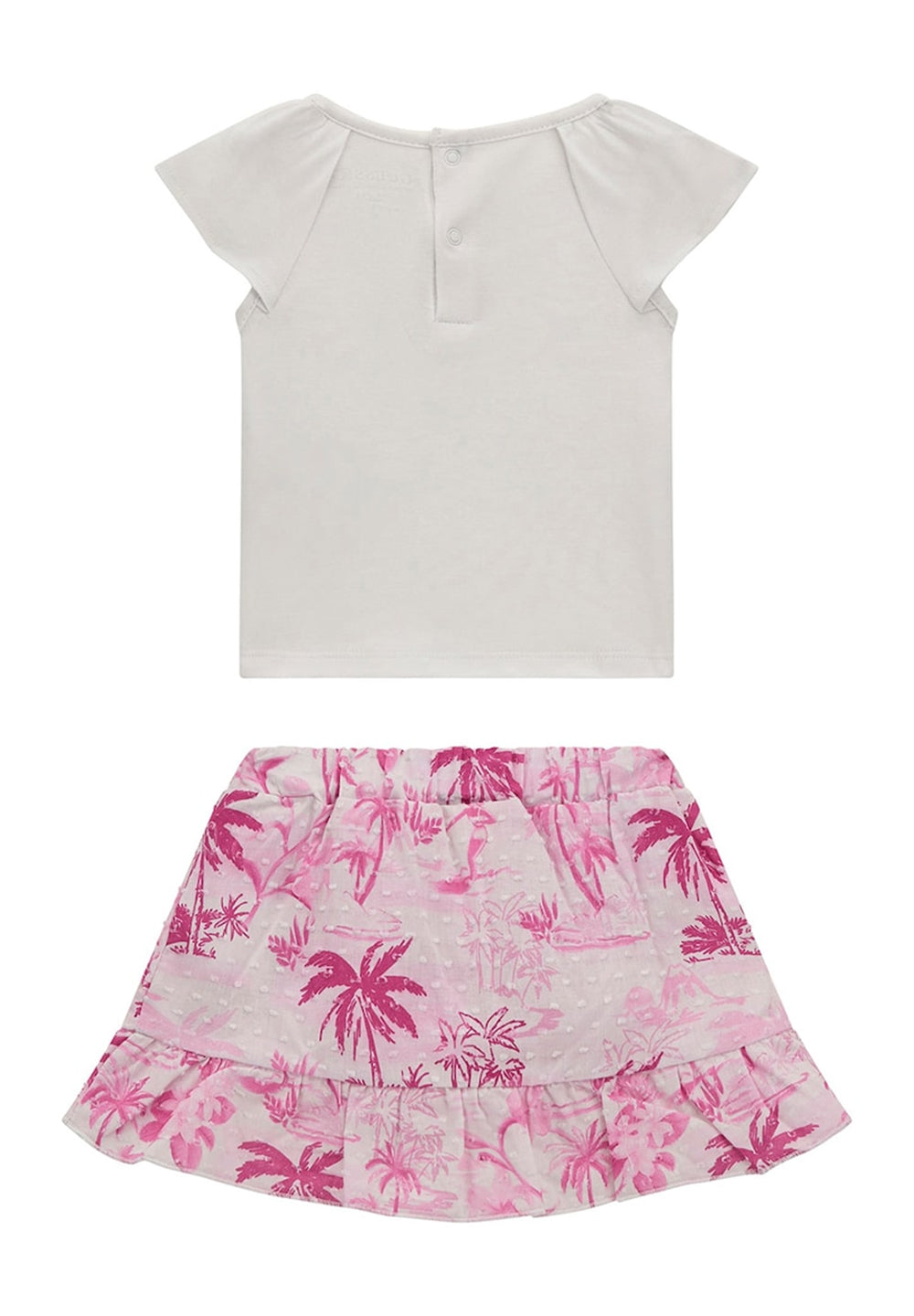 Completo bianco-rosa per neonata