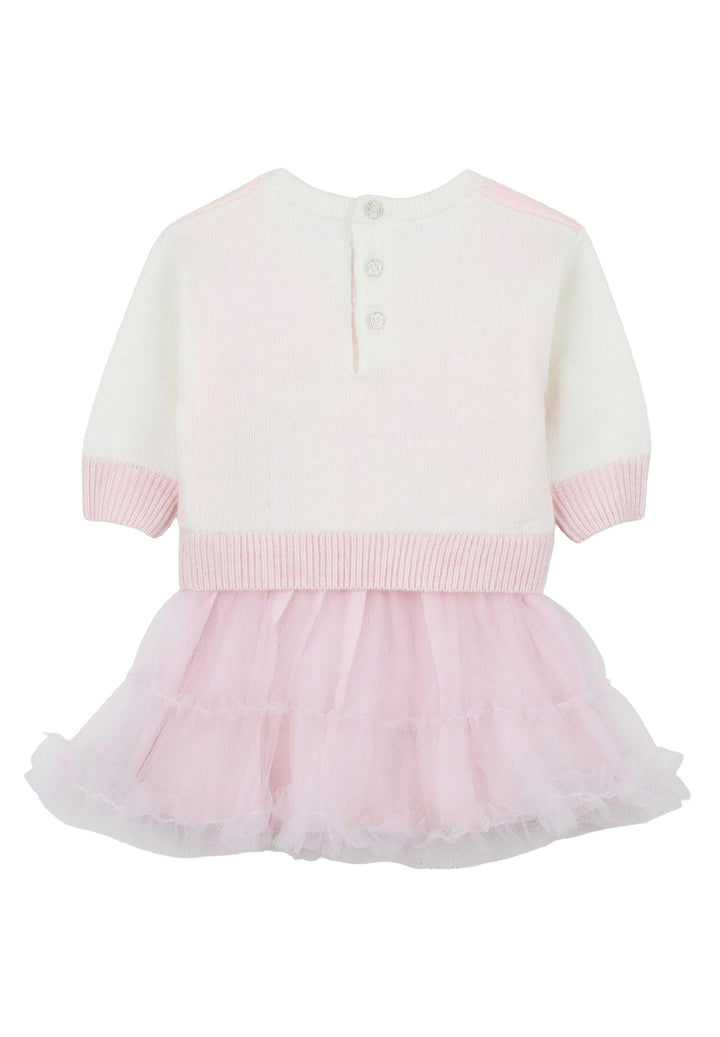 Vestito maglia rosa per neonata
