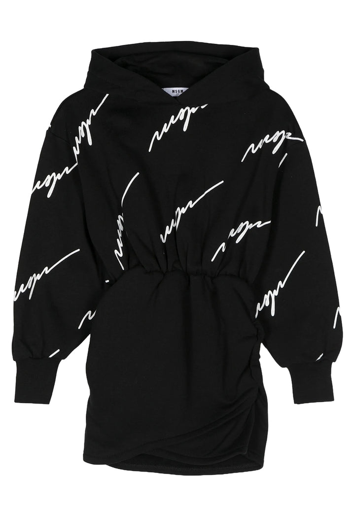 Vestito felpa nero per bambina