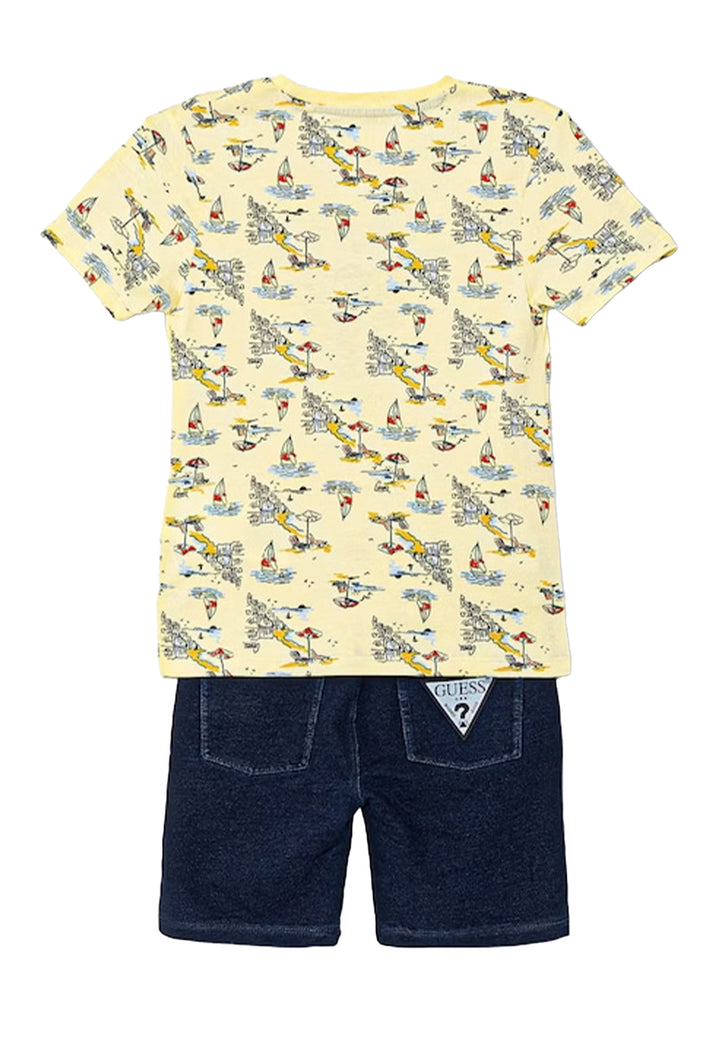 Completo giallo-blu denim per bambino