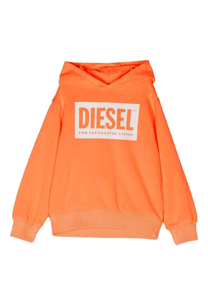 Fluoreszierender orangefarbener Kapuzenpullover für Mädchen