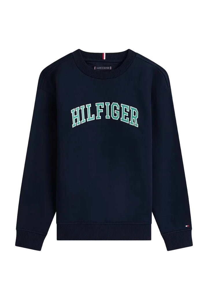 Felpa girocollo blu navy per bambino