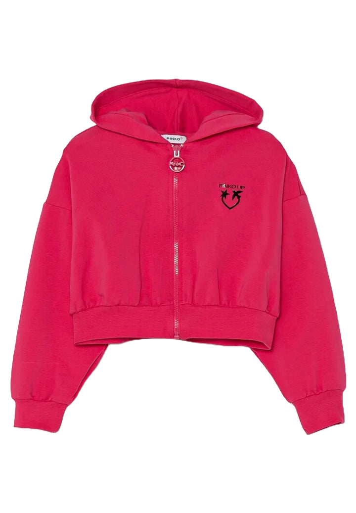 Felpa zip fuxia per bambina