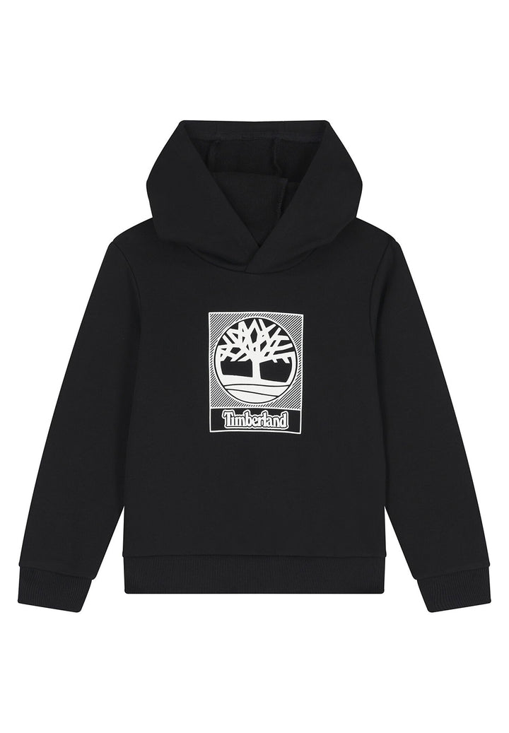 Felpa cappuccio nera per bambino