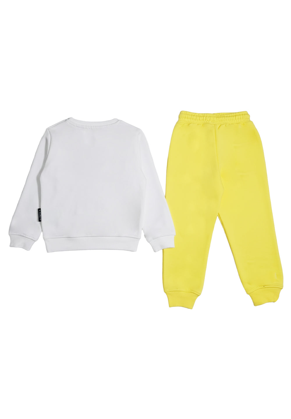 Weißes und gelbes Sweatshirt-Set für Neugeborene