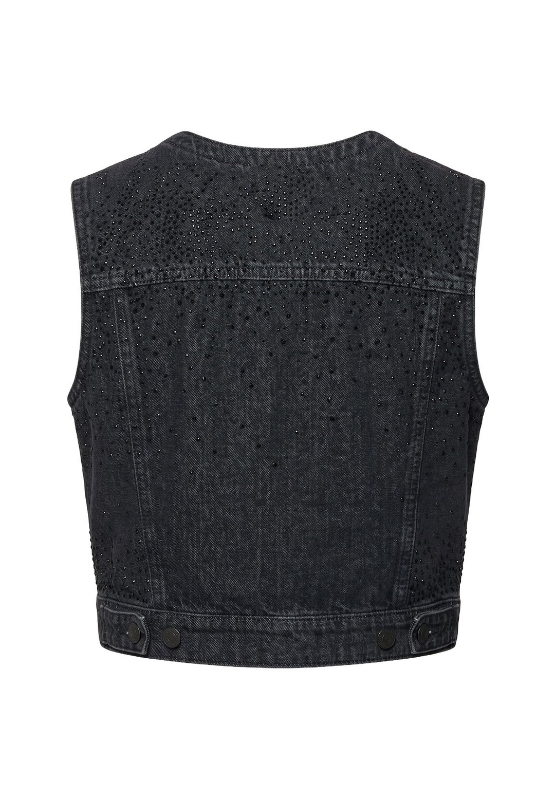 Gilet denim nero per bambina