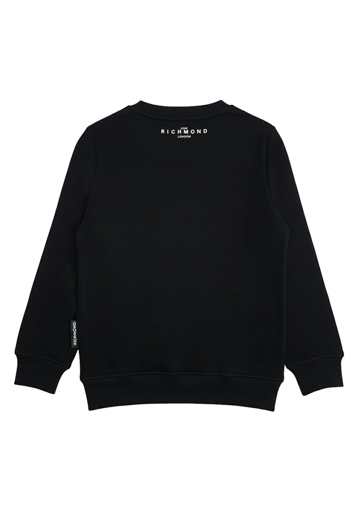 Felpa girocollo nera per bambino