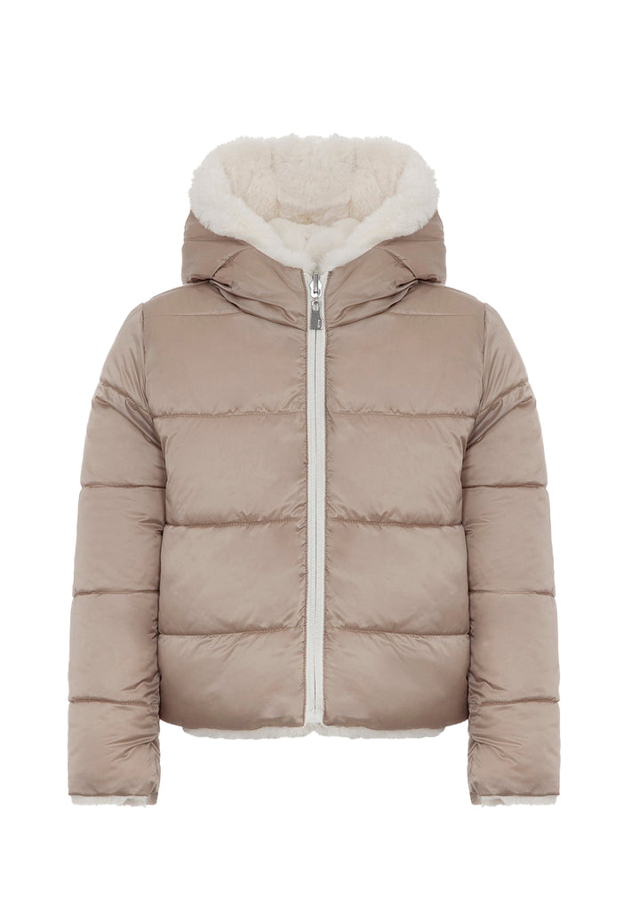 White-beige reversible jacket for girls