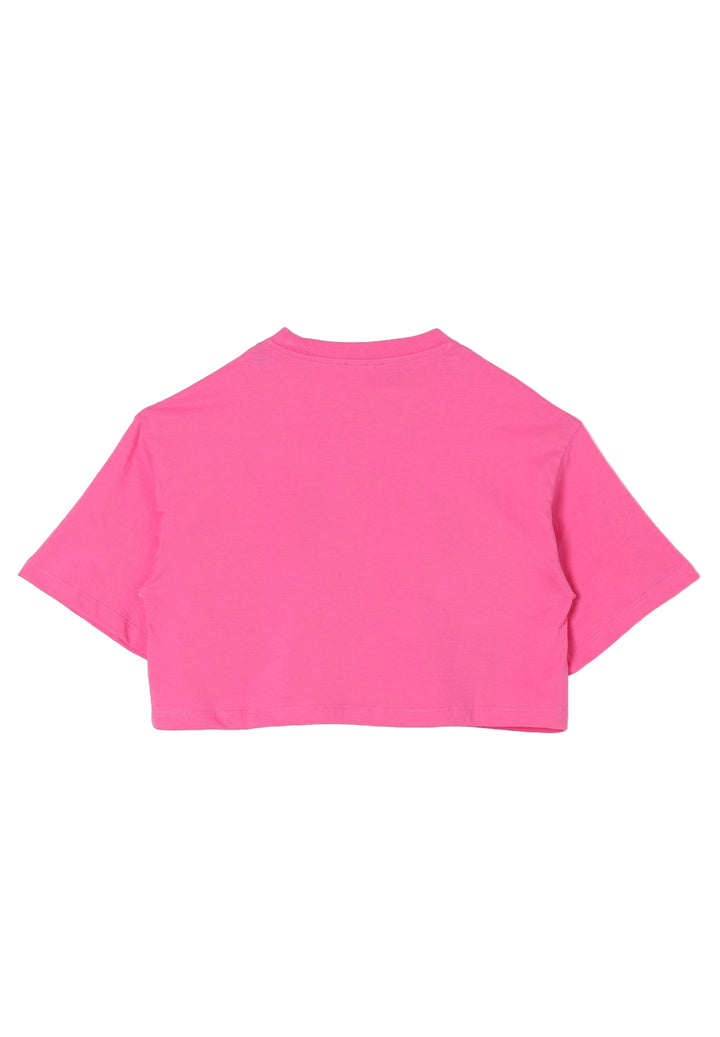 T-shirt cropped fuxia per bambina