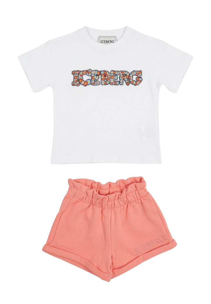 Completo rosa-bianco per bambina