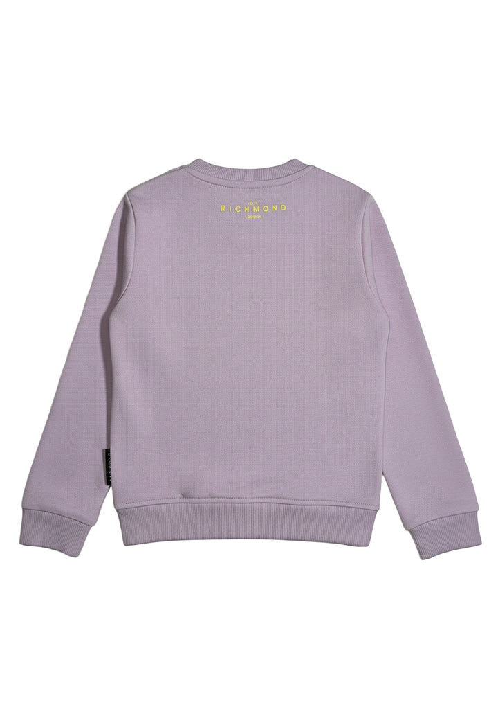 Felpa girocollo lilla per neonata