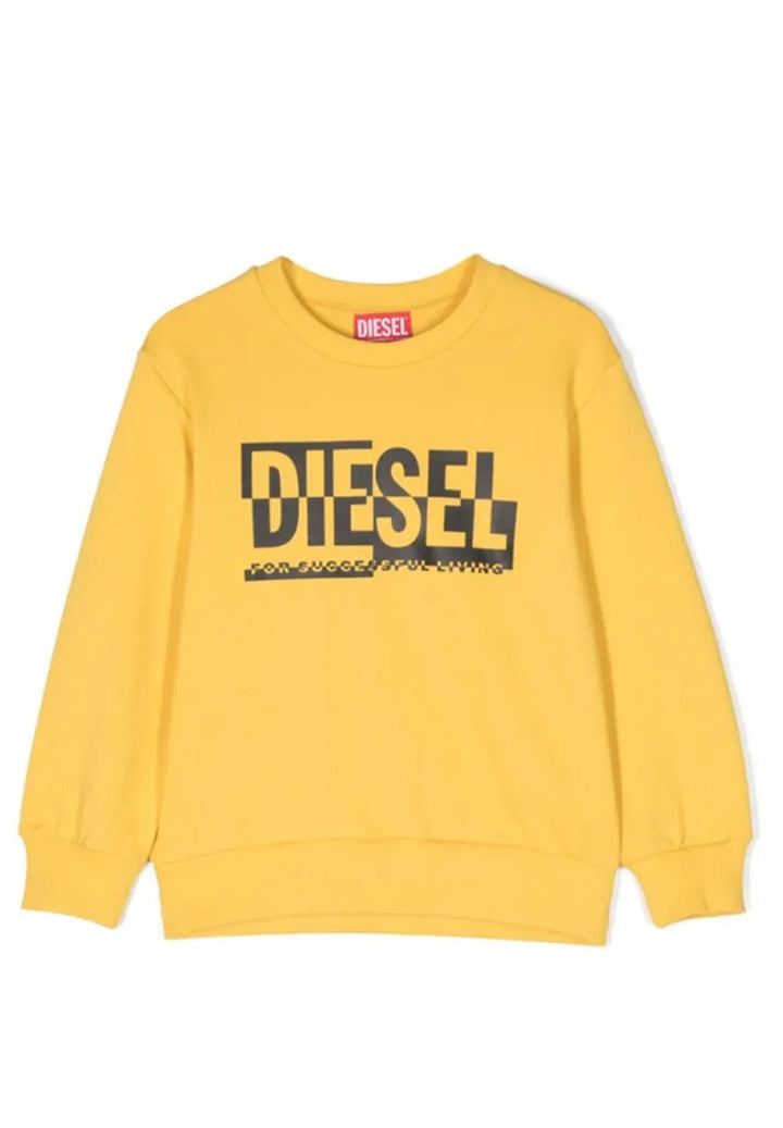 Yellow crewneck sweatshirt for boys