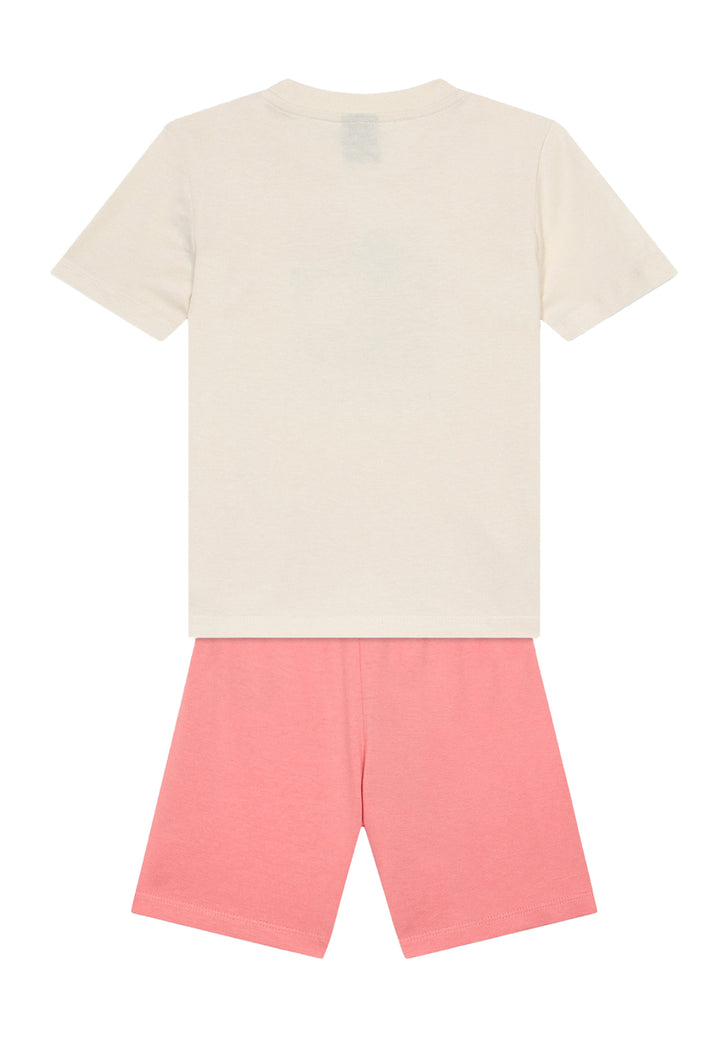 Completo crema-rosa per bambina