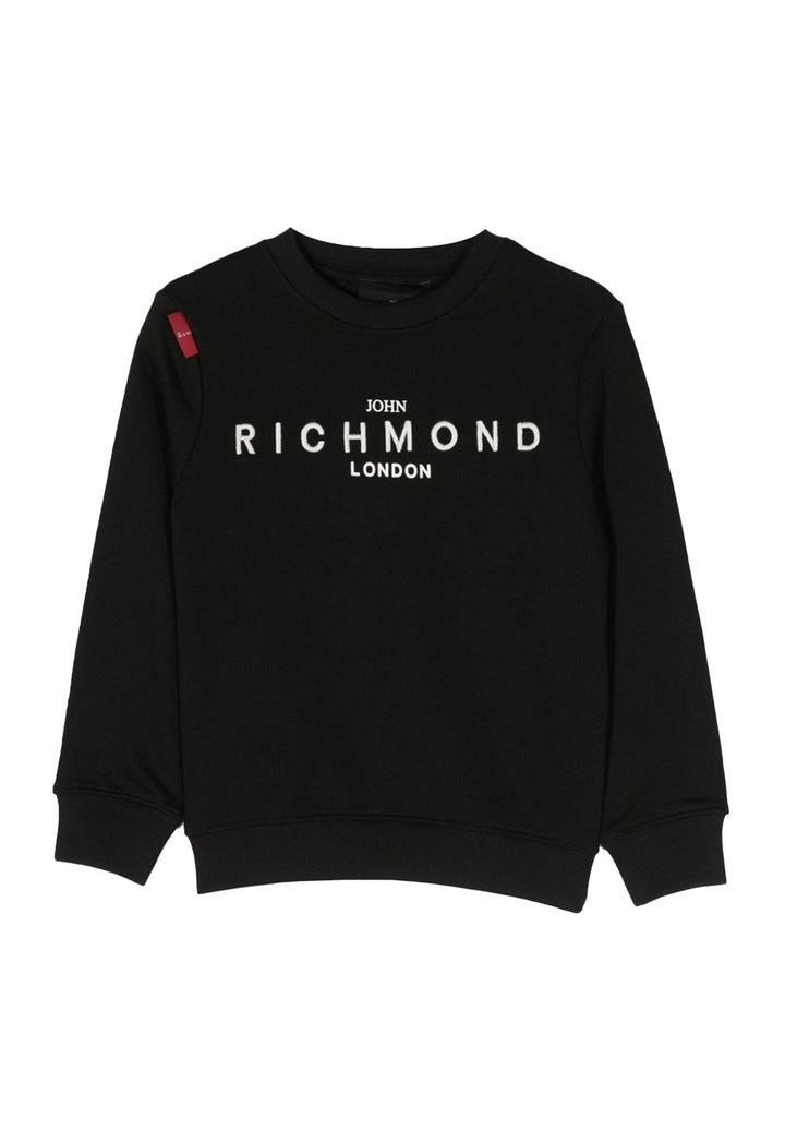 Black crewneck sweatshirt for boys