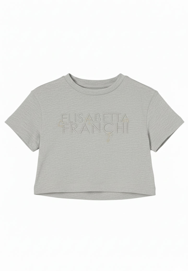 T-shirt grigia per neonata