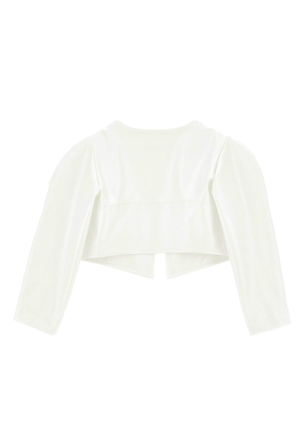 Giubbino ecopelle panna per bambina