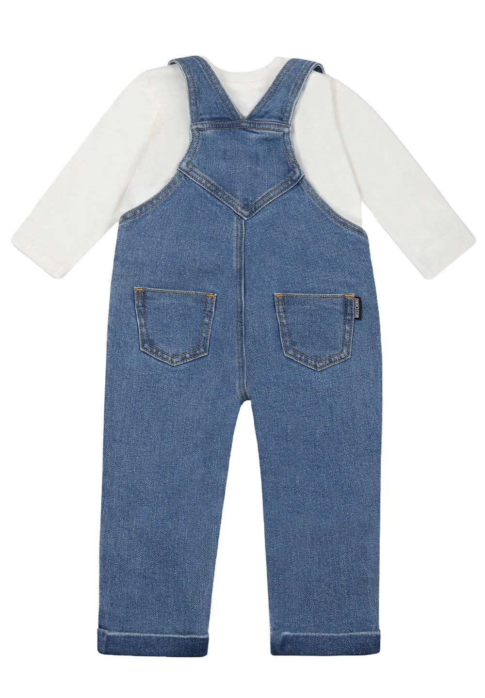 Completo blu denim-bianco per neonato