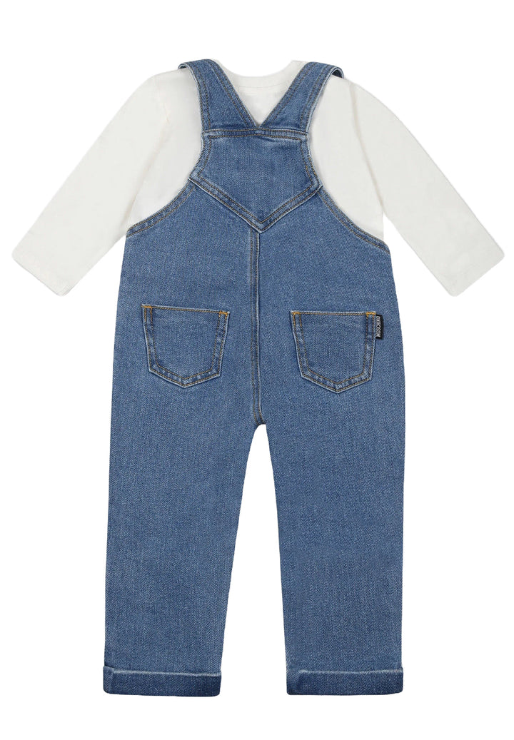 Completo blu denim-bianco per neonato