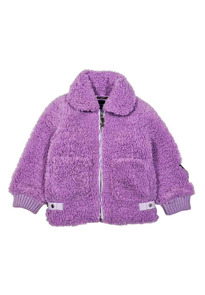 Lilac teddy jacket for baby girls