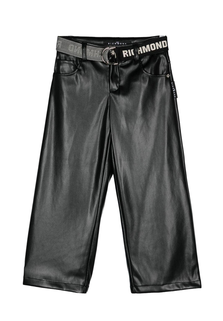 Pantalone ecopelle nero per bambina
