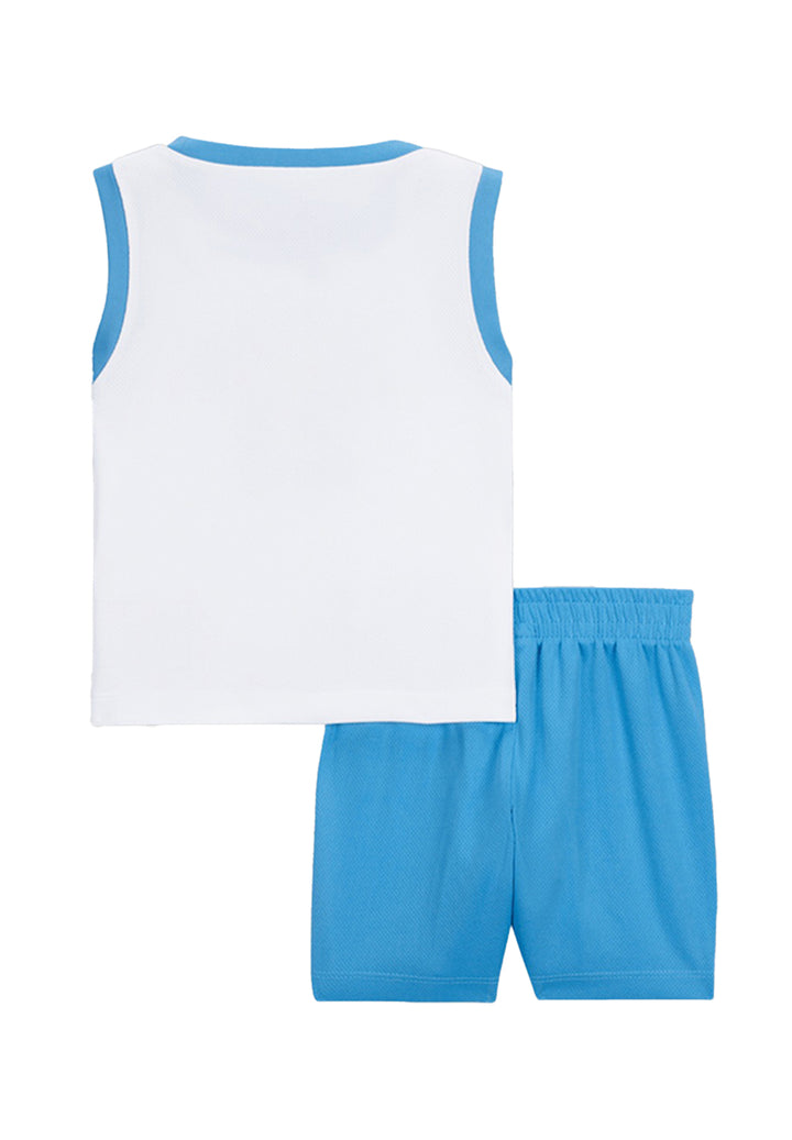 Completo bianco-celeste per neonato