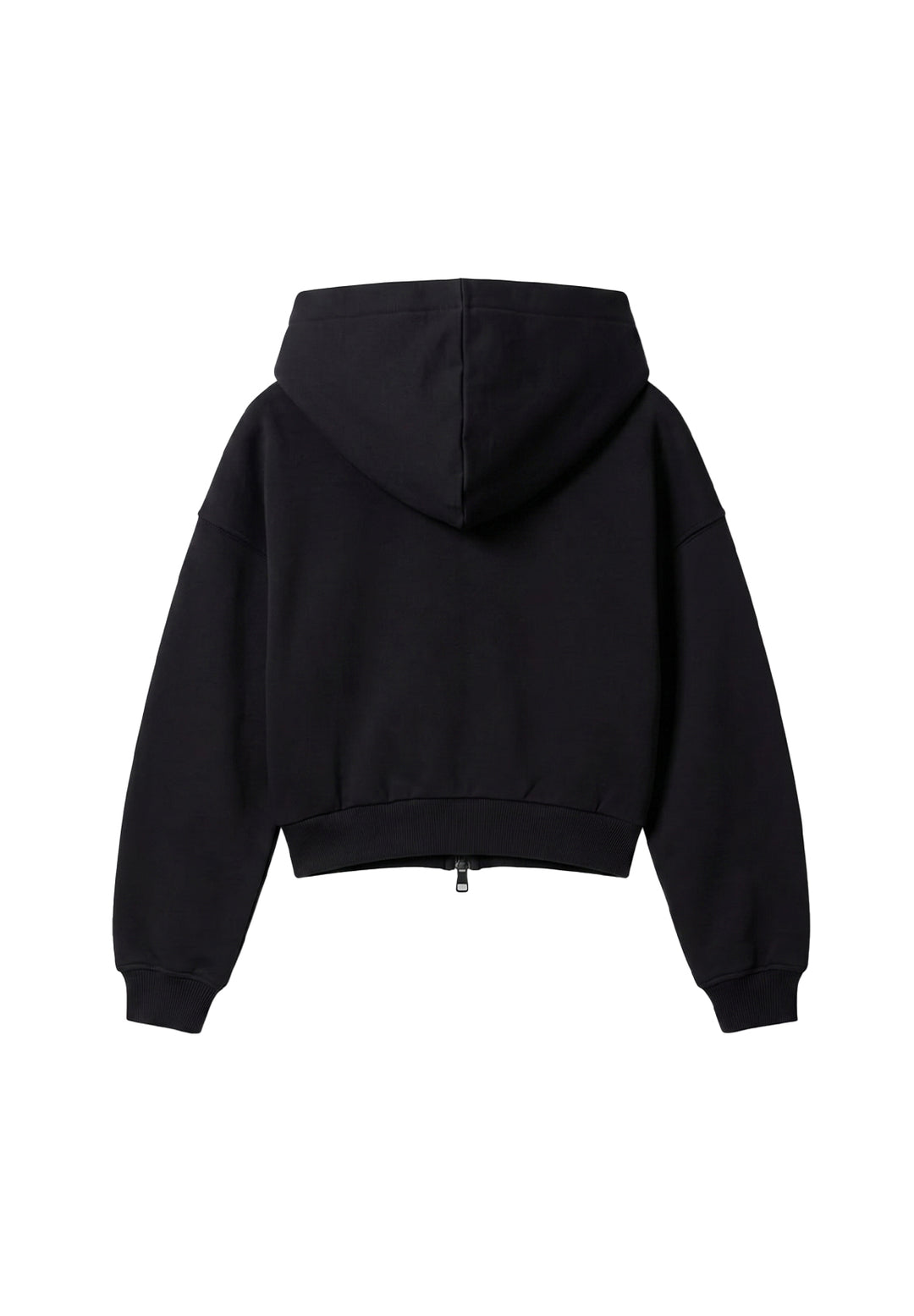 Felpa zip con cappuccio nera per bambina
