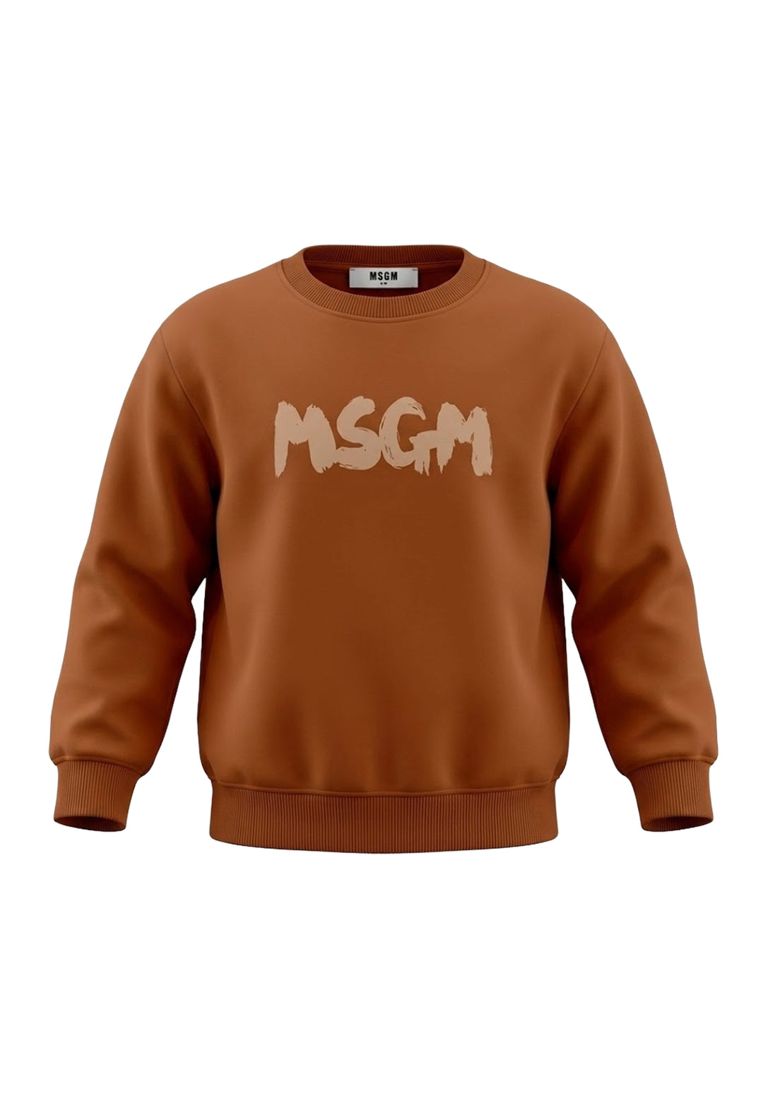 Felpa girocollo marrone unisex