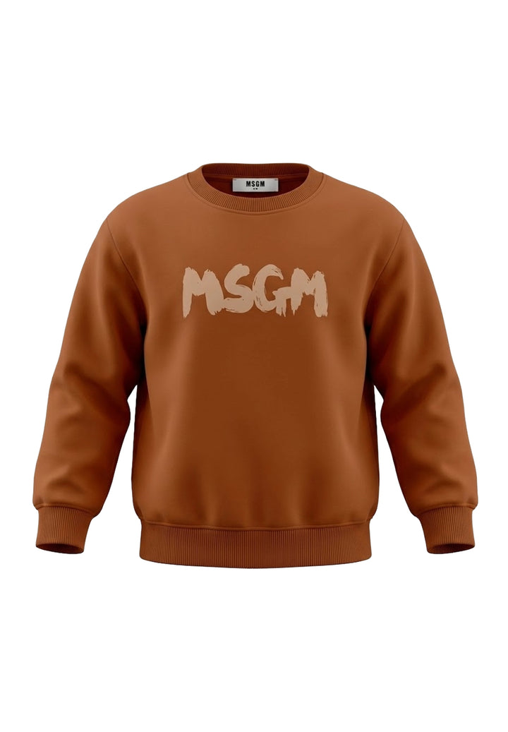 Felpa girocollo marrone unisex
